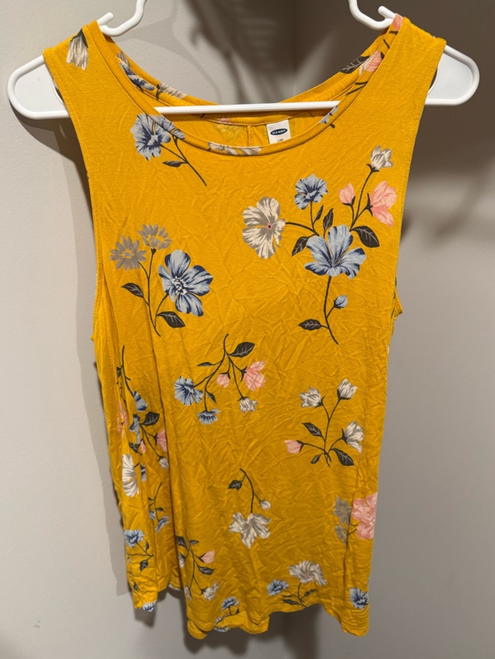 Old Navy Mustard Yellow Floral Tank Top